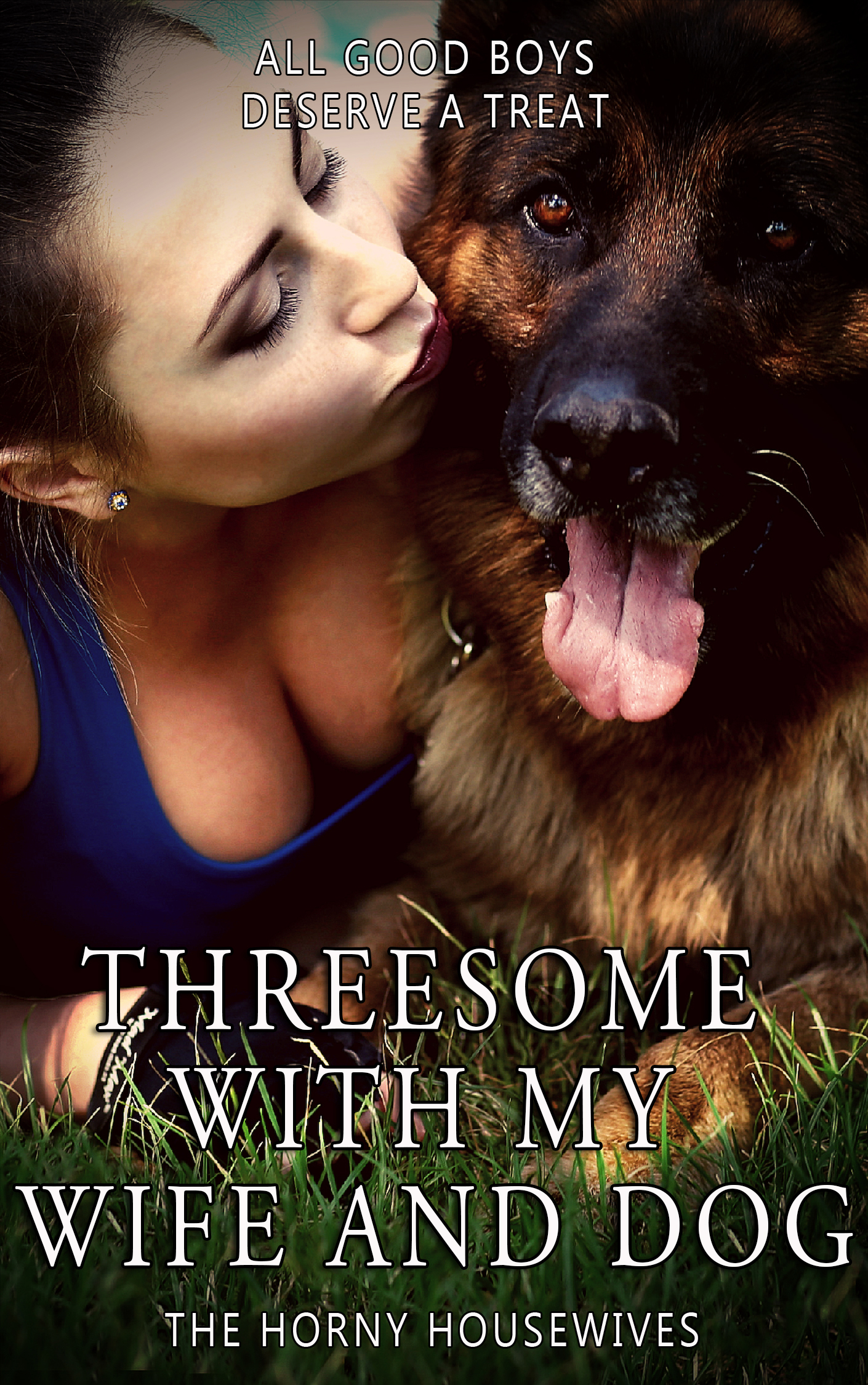 Threesome dog woman