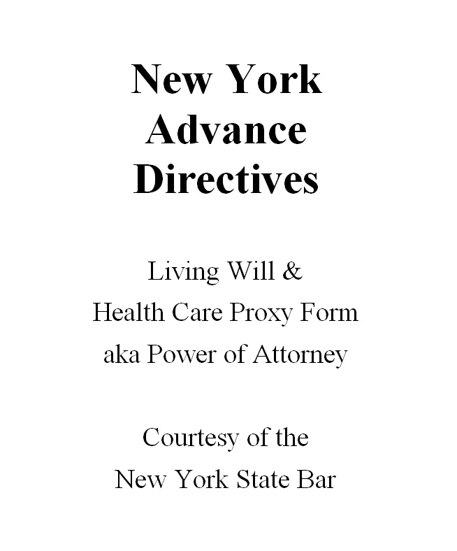 proxy york new form health Smashwords New Directives: Living â€“ Advance York Will