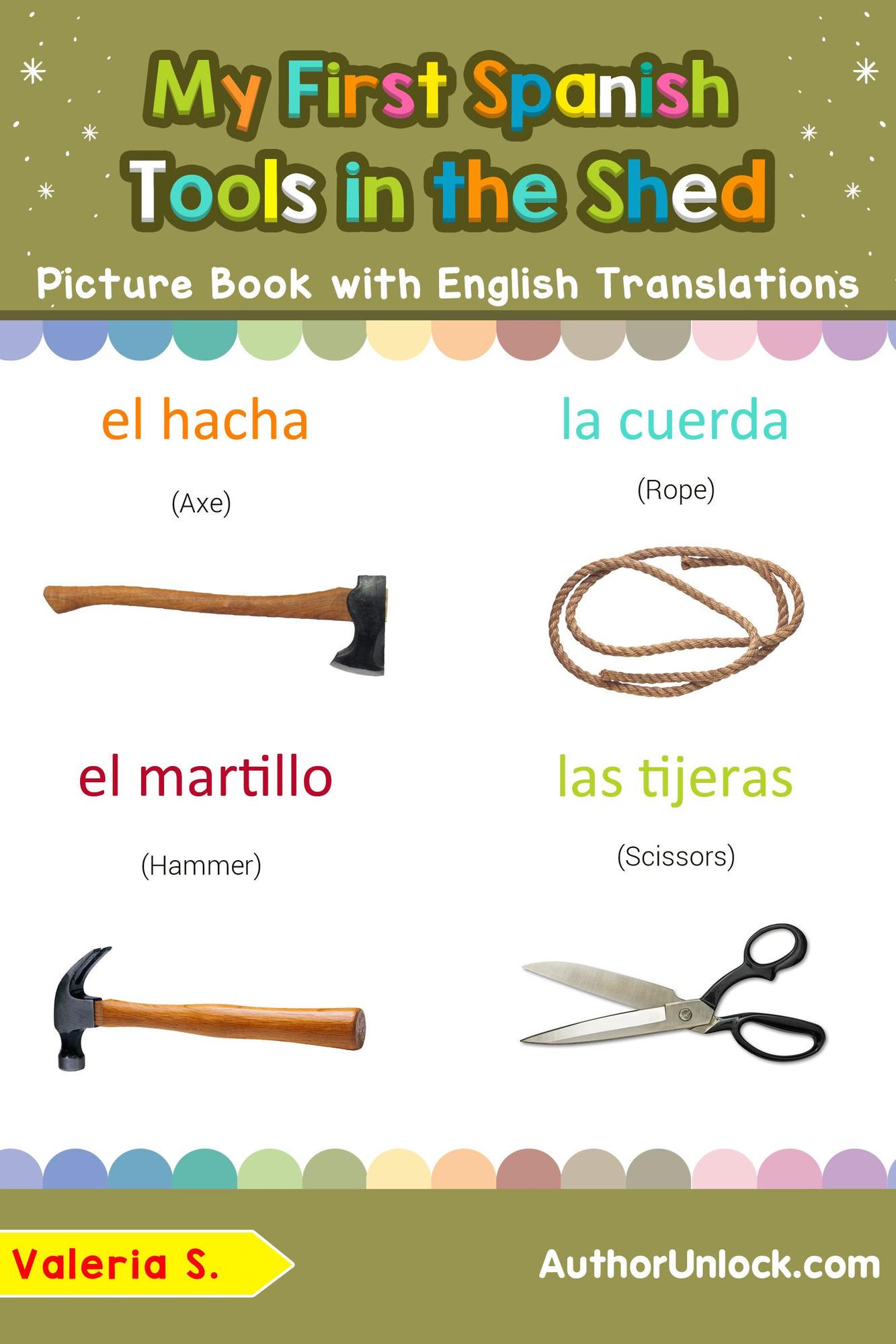 Smashwords My First Spanish Tools in the Shed Picture Book with