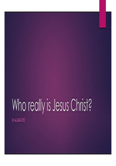 Smashwords – Who really is Jesus Christ ? – a book by Mary O Ajakaiye