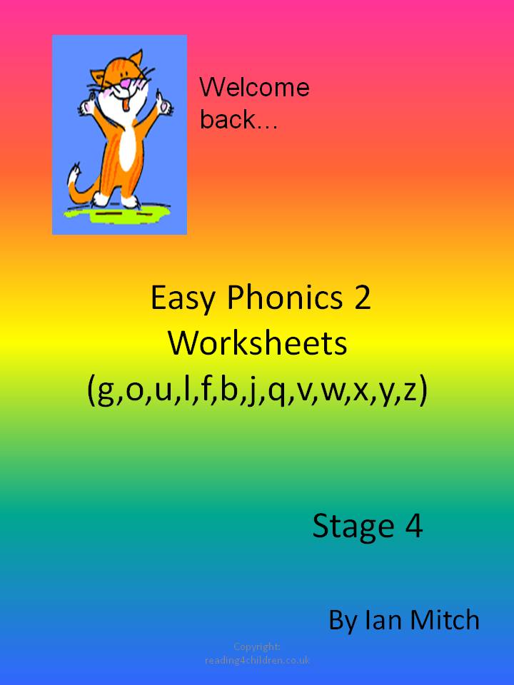 Smashwords Easy Phonics 2 Worksheets G O U L F B J Q V W X Y Z A Book By Ian Mitch