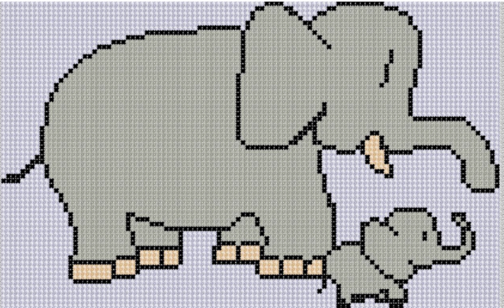 Smashwords Elephant Mom And Baby Cross Stitch Pattern A Book By Mother Bee Designs